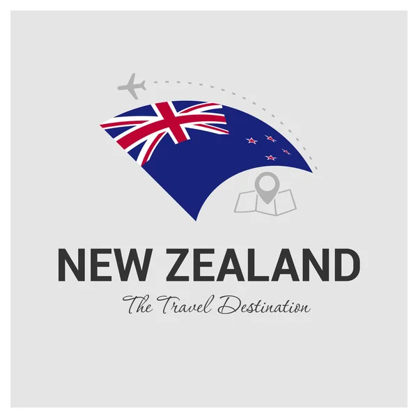 Logo de viaje de Nueva Zelanda — Vector de stock