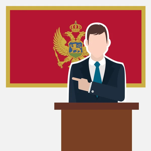 Бізнесмен з прапор Чорногорії — стоковий вектор