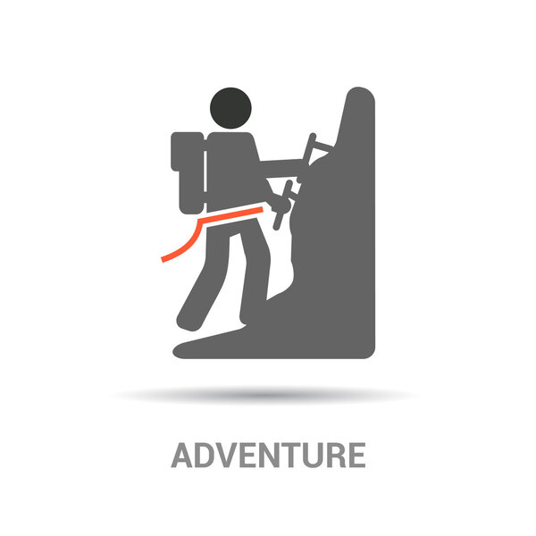 Mountains hiking icon