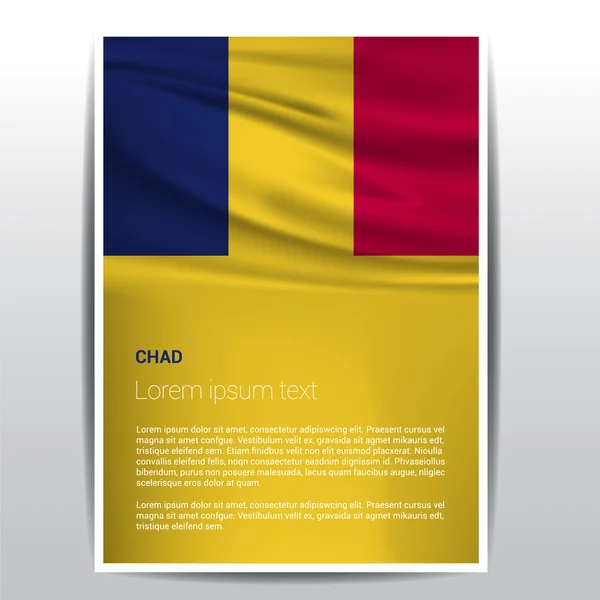 Modelo da brochura da bandeira do Chade — Vetor de Stock