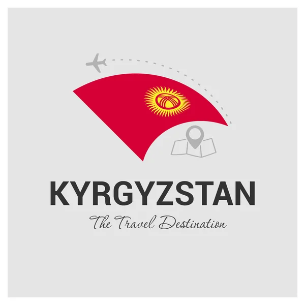 Kirghizistan Logo di viaggio — Vettoriale Stock