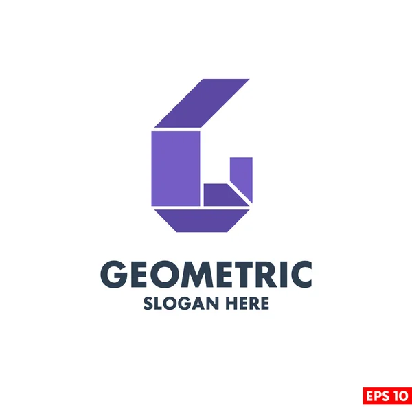 G Carta Logotipo geométrico — Vetor de Stock