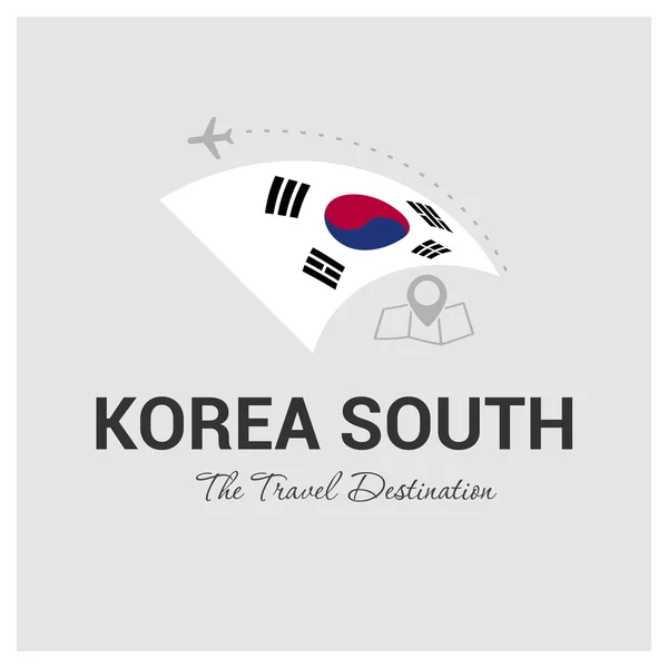 Corea del Sur Travel Logo — Archivo Imágenes Vectoriales