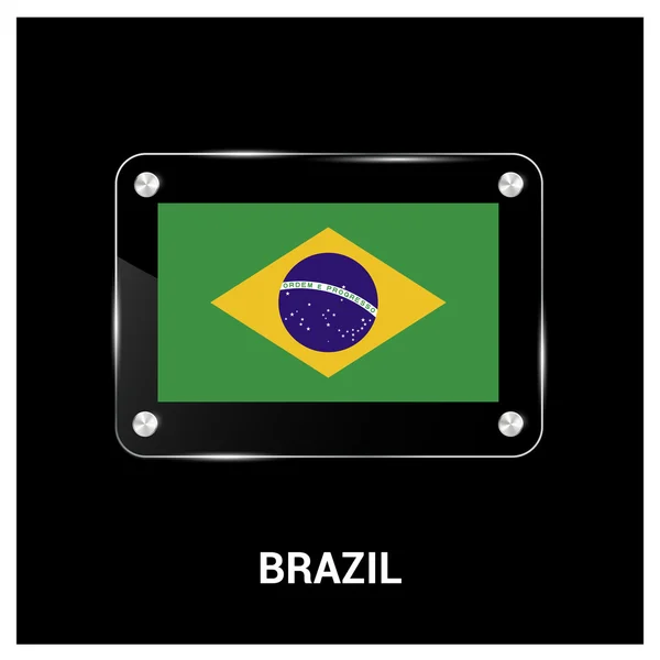Flaga Brazylii szklane płytki — Wektor stockowy