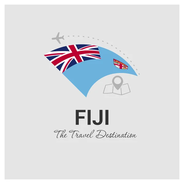 Fiji Seyahat Logo — Stok Vektör