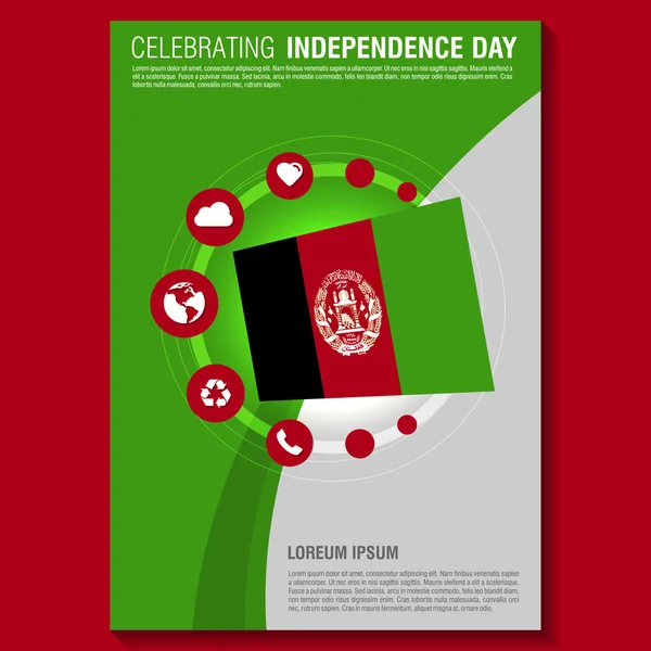 Folheto do Dia da Independência do Afeganistão — Vetor de Stock