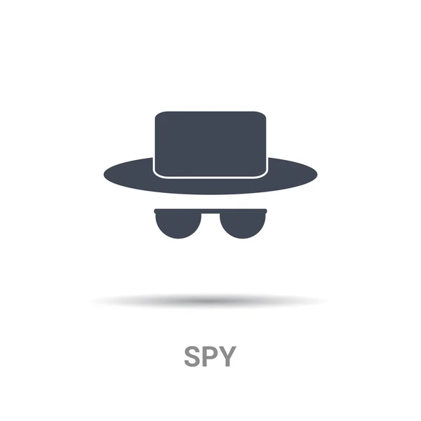 Spy in hat and sunglasses icon — Stock Vector