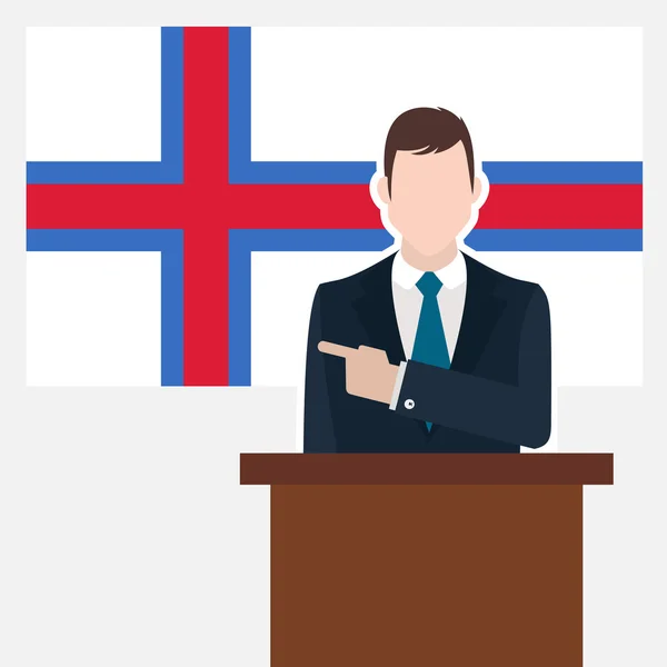 Geschäftsmann mit Färöer-Flagge — Stockvektor