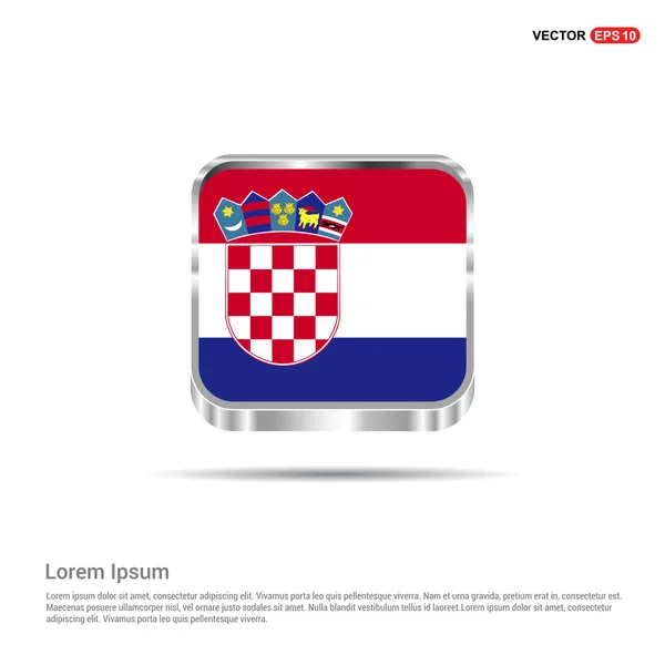 Botão bandeira croatia — Vetor de Stock