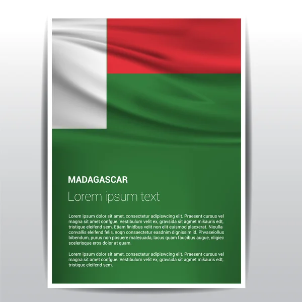 Madagascar flag Brochure Template — Stock Vector