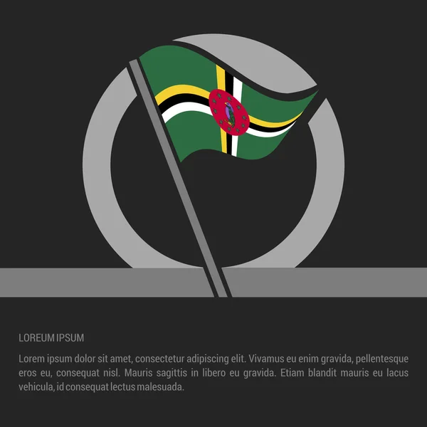 Distintivo da bandeira de Dominica — Vetor de Stock