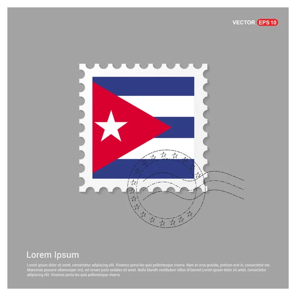 Cuba Bandera Sello de Correos — Vector de stock
