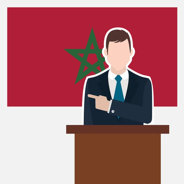 Geschäftsmann mit marokkanischer Flagge — Stockvektor