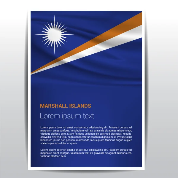 Marshall Islands flag Brochure Template — Stock Vector