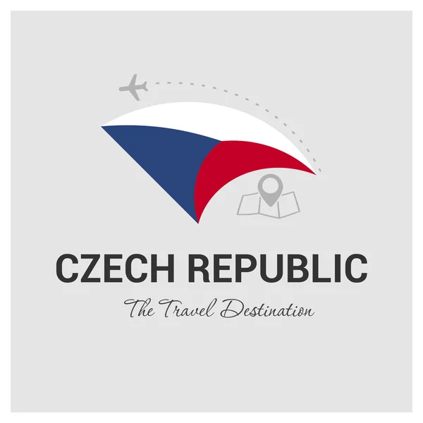 República Checa Travel Logo — Vector de stock