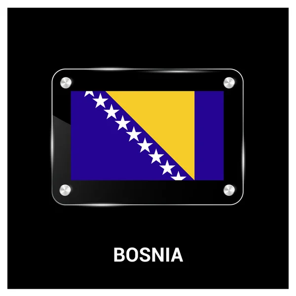 Bósnia placa de vidro bandeira — Vetor de Stock