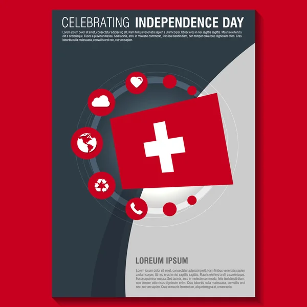 Switzerland Independence Day Brochure — Wektor stockowy