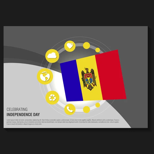 Moldova Independence Day Flyer — Wektor stockowy