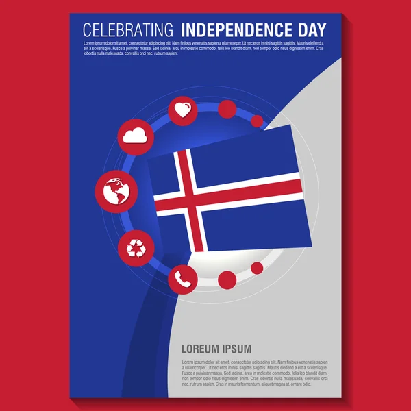 Broschüre zum Unabhängigkeitstag Islands — Stockvektor