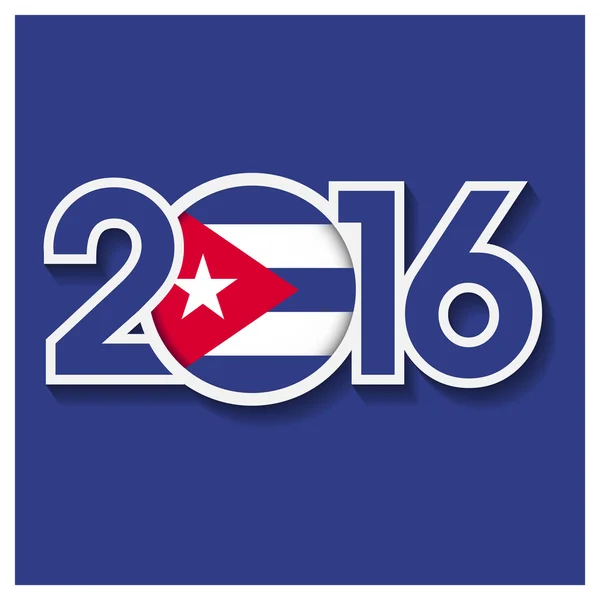 2016 年古巴国旗 — 图库矢量图片
