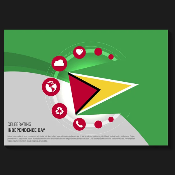 Guyanai függetlenség napja poszter — Stock Vector