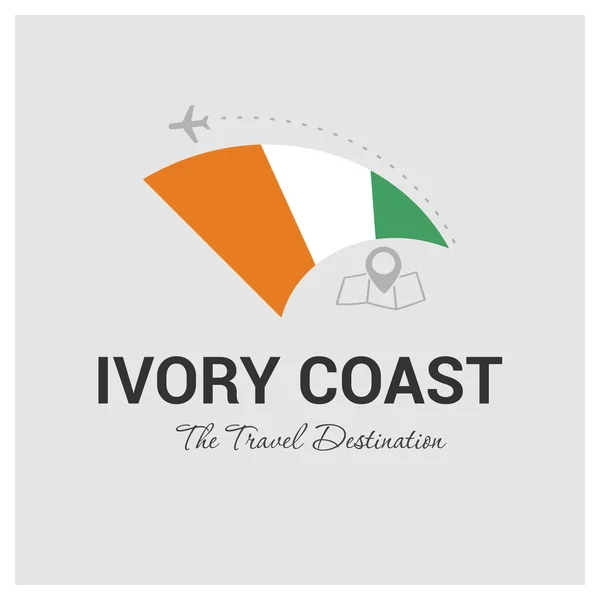 Logo de viaje de costa de Ivoty — Vector de stock