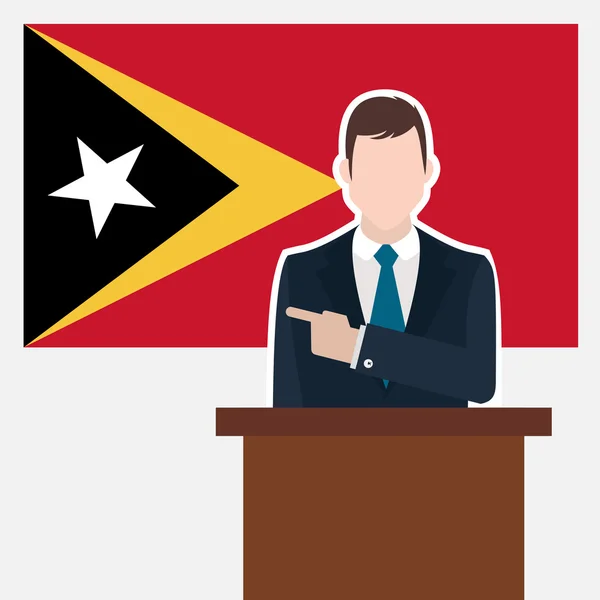 Homme d'affaires avec drapeau du Timor oriental — Image vectorielle
