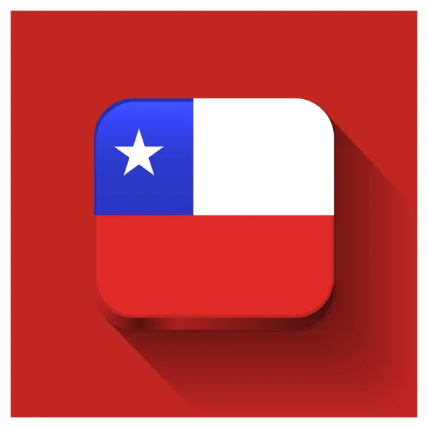 Tasto bandiera chile — Vettoriale Stock