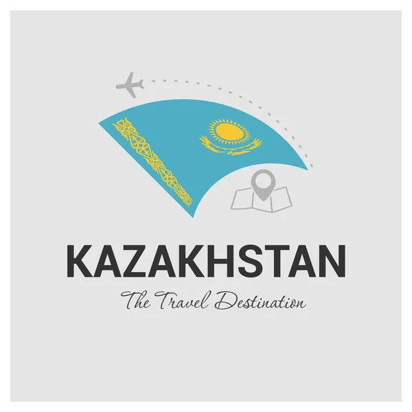 Kazakhstan Travel Logo — Stock Vector