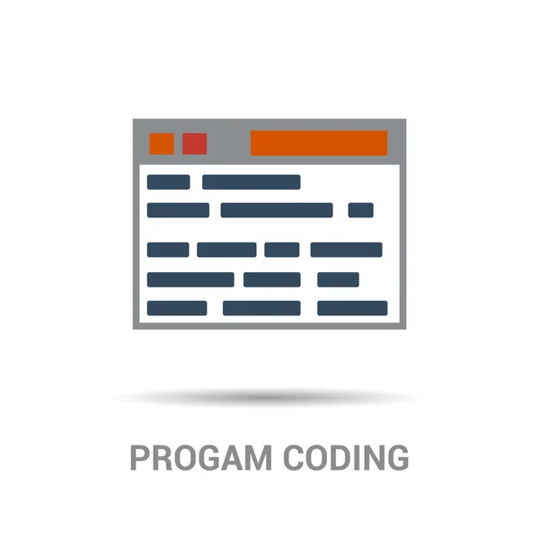 Programování kódu ikona počítače — Stockový vektor