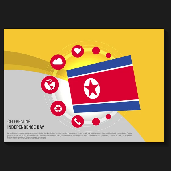 Folheto do Dia da Independência da Coreia do Norte —  Vetores de Stock