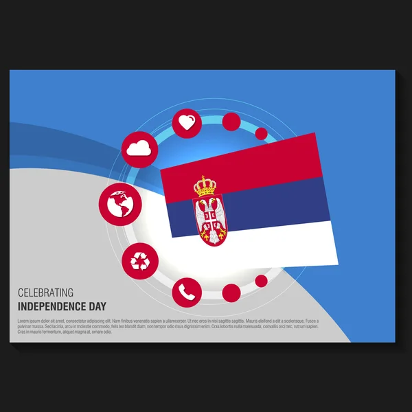 Serbia Independence Day Flyer — 图库矢量图片