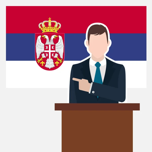 Geschäftsmann mit serbischer Flagge — Stockvektor