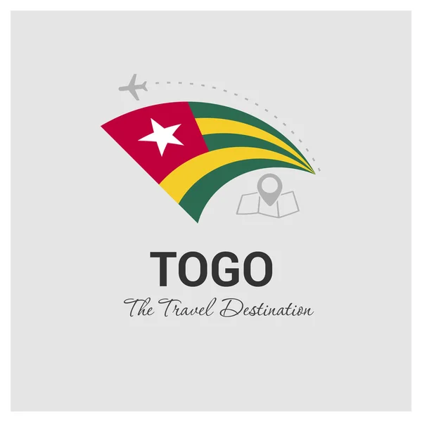 トーゴ旅行ロゴ — ストックベクタ