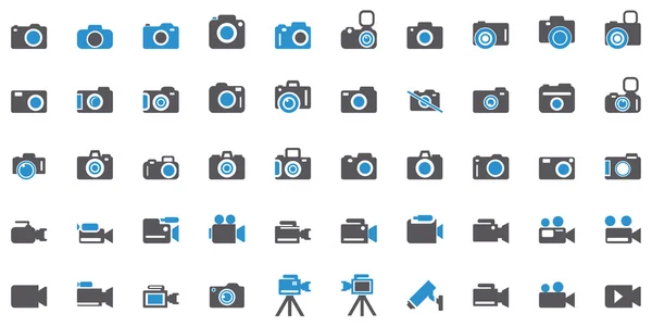 Conjunto de ícones de câmara. Conjunto de ícones de fotografia . —  Vetores de Stock