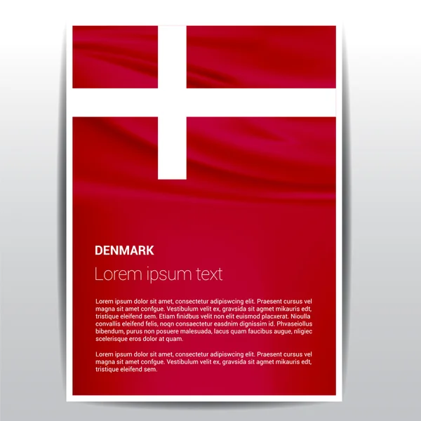 Denmark flag Brochure Template — Stock Vector