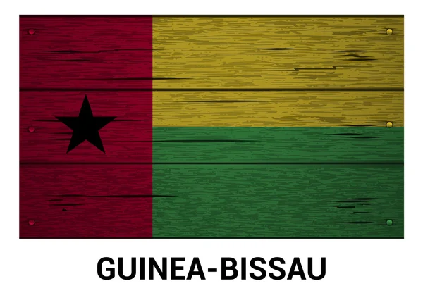 Bandera de Guinea-Bissau sobre madera — Vector de stock