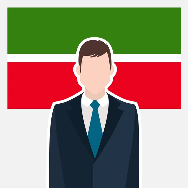 Homme d'affaires avec drapeau tatarstan — Image vectorielle