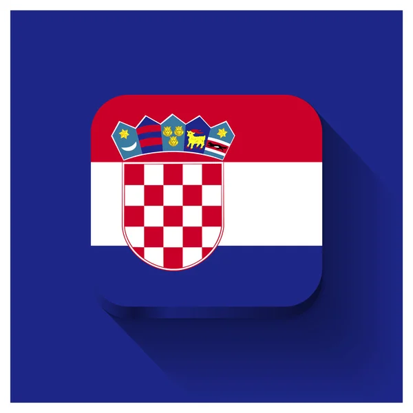 Botão bandeira croatia — Vetor de Stock