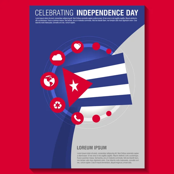 Kuba självständighetsdagen broschyr — Stock vektor