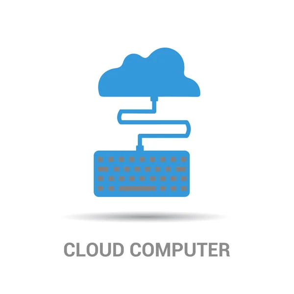 Computertastatur und Cloud-Symbol — Stockvektor