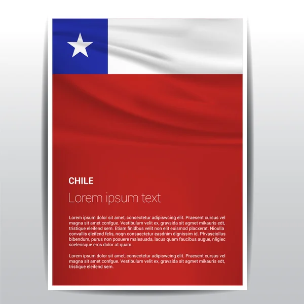 Bandera de Chile Folleto Plantilla — Archivo Imágenes Vectoriales