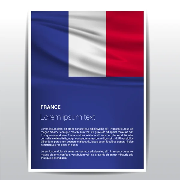 Modelo da brochura da bandeira da França — Vetor de Stock