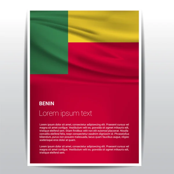 Modello di brochure della bandiera del Benin — Vettoriale Stock