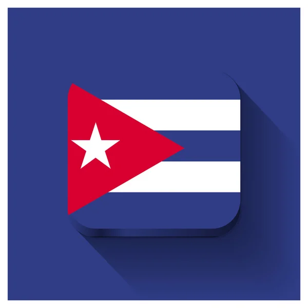 Bouton drapeau cuba — Image vectorielle