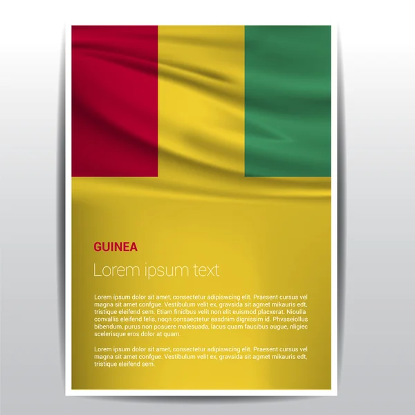 Modello di brochure della bandiera della Guinea — Vettoriale Stock