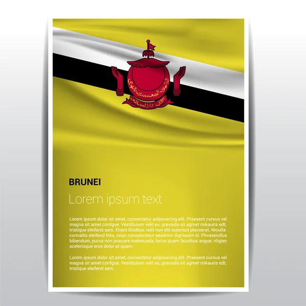 Brunei flag Brochure Template — Stock Vector