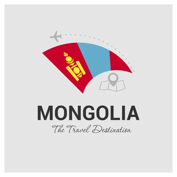 Logo de viaje de Mongolia — Vector de stock