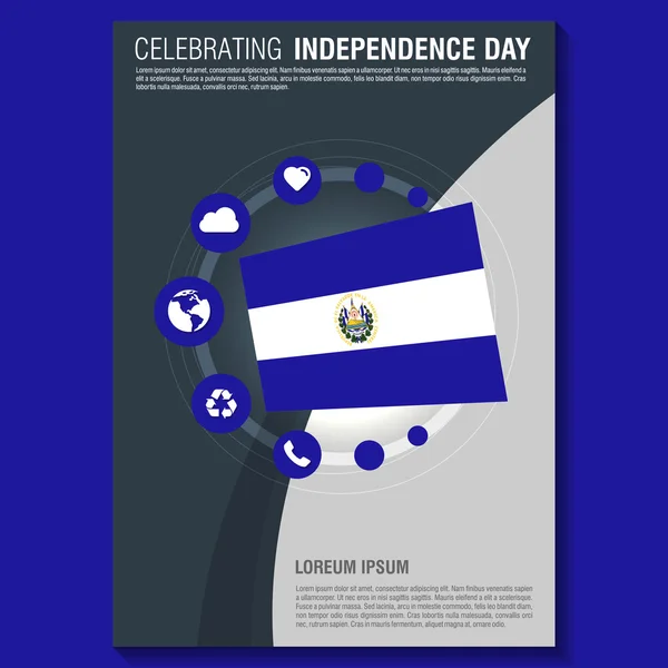 Volante Día de la Independencia de El Salvador — Vector de stock