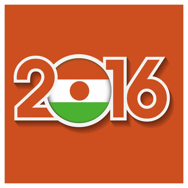 2016 tecken med Nigers flagga — Stock vektor